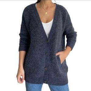 Freeman people cozy cloudy Day alpaca wool navy cardigan.